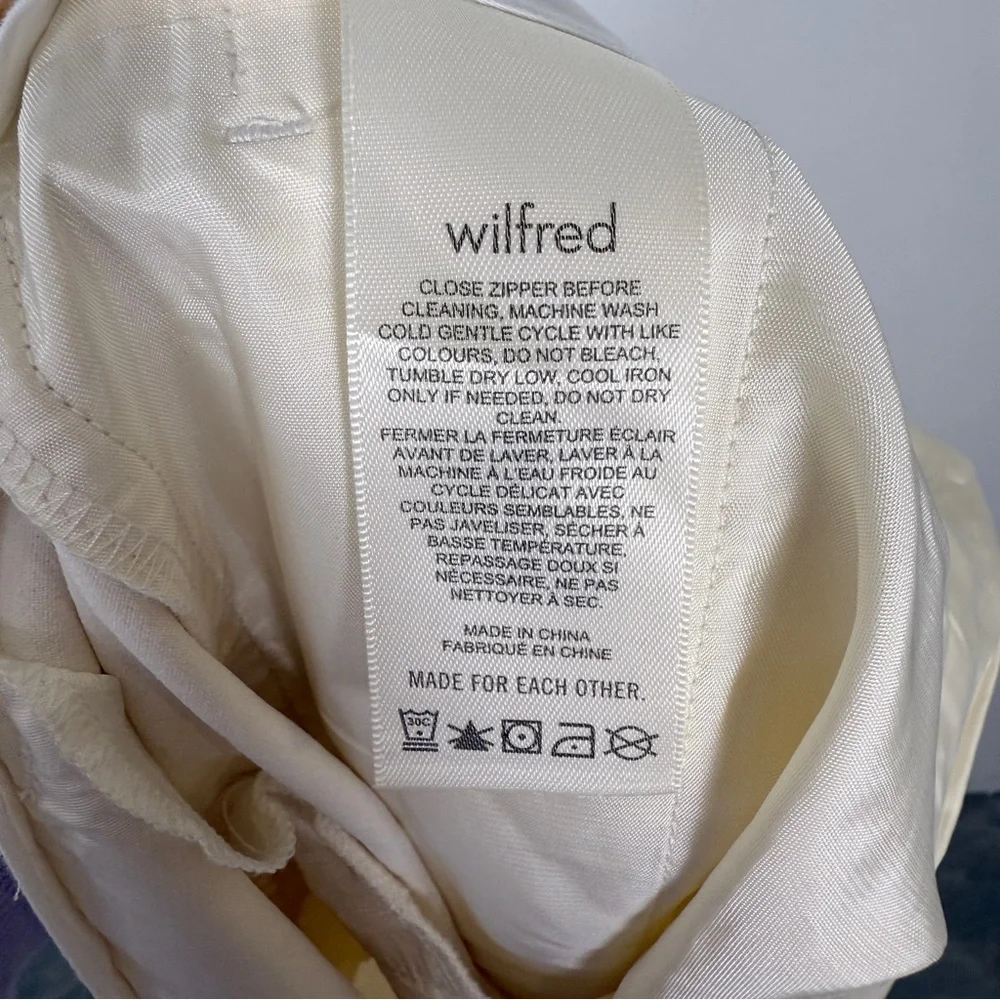 Aritzia Wilfred Effortless Pant 25” inseam Ivory Wide Leg Trouser Size 6 NWOT - Picture 8 of 9
